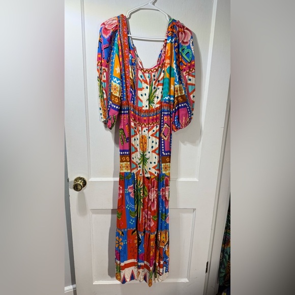 Colorful Bohemian Midi Dress - Picture 1 of 3